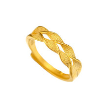 Load image into Gallery viewer, Fashion Auspicious Safe Wheat Gold Ring Open Adjustable Lucky Wave Women Wedding Ring High Quality Jewelry Accessories