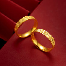 Load image into Gallery viewer, Fashion Elegant Clover Ring Men Women Creative Gold Plated 520 1314 Ring Couple Ring Female Male Jewelry Accessories
