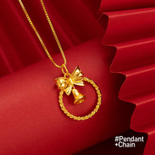 Load image into Gallery viewer, Delicate Bow Bell Cutout Pendant Necklace Clavicle Chain Fashion Female Women Creative Pendant Girl Jewelry Accessories
