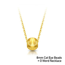 Load image into Gallery viewer, Delicate Cat's Eye Gold Bead Necklace Clavicle Chain Fashion Female Women Beaded Pendant Girl Jewelry Accessories