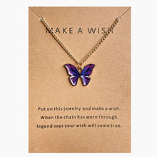 Load image into Gallery viewer, Boho Multicolor Butterfly Pendant Necklace Fashion Bohemia Pendant Clavicle Chain Make A Wish Necklace Women Girl Jewelry