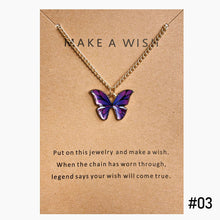 Load image into Gallery viewer, Boho Multicolor Butterfly Pendant Necklace Fashion Bohemia Pendant Clavicle Chain Make A Wish Necklace Women Girl Jewelry