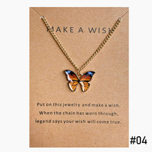 Load image into Gallery viewer, Boho Multicolor Butterfly Pendant Necklace Fashion Bohemia Pendant Clavicle Chain Make A Wish Necklace Women Girl Jewelry