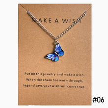 Load image into Gallery viewer, Boho Multicolor Butterfly Pendant Necklace Fashion Bohemia Pendant Clavicle Chain Make A Wish Necklace Women Girl Jewelry