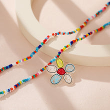 Load image into Gallery viewer, Bohemian Double-layer Short Necklace Creative Hand-beaded Butterfly Flower Colorful Rice Beads Multi-layer Necklace Women Jewelry