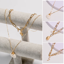 Load image into Gallery viewer, Fashion Natural Shell Ocean Wind Necklace Summer Bohemian Female Double Layer Personality Beach Conch Shell Chain Jewelry Female Women