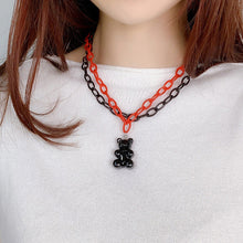 Load image into Gallery viewer, Summer Sweet Cute Cartoon Color Gummy Bear Necklace Teddy Bear Pendant Double Layer Bear Women Girl Jewelry Accessories