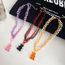 Load image into Gallery viewer, Summer Sweet Cute Cartoon Color Gummy Bear Necklace Teddy Bear Pendant Double Layer Bear Women Girl Jewelry Accessories