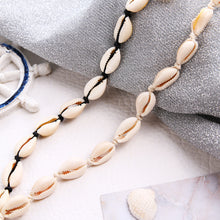 Load image into Gallery viewer, Fashion Summer Shell Necklace Alloy with Natural Shell Hand Rope Knitted Creative Necklace Women Female Jewelry Accessories