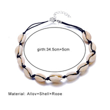 Load image into Gallery viewer, Fashion Summer Shell Necklace Alloy with Natural Shell Hand Rope Knitted Creative Necklace Women Female Jewelry Accessories