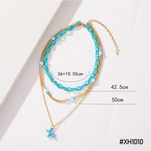 Load image into Gallery viewer, Fashion Daisy Pearl Rice Beads Necklace Simple Flower Beaded Puppy Multilayer Smile Chain Elegant Necklace Women Jewelry