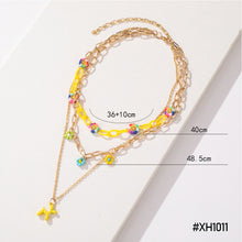 Load image into Gallery viewer, Fashion Daisy Pearl Rice Beads Necklace Simple Flower Beaded Puppy Multilayer Smile Chain Elegant Necklace Women Jewelry