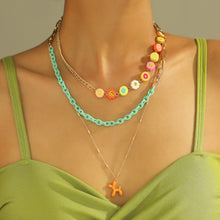 Load image into Gallery viewer, Multi-layer Fashion Personalized Beaded Necklace Choker Handmade Soft Clay Flower Rice Beads Chain Multicolor Necklace Women Jewelry