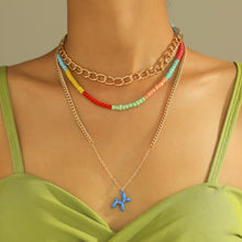 Load image into Gallery viewer, Multi-layer Fashion Personalized Beaded Necklace Choker Handmade Soft Clay Flower Rice Beads Chain Multicolor Necklace Women Jewelry