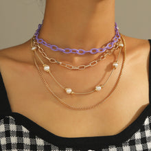 Load image into Gallery viewer, Multi-layer Fashion Personalized Beaded Necklace Choker Handmade Soft Clay Flower Rice Beads Chain Multicolor Necklace Women Jewelry