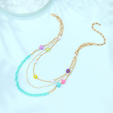 Load image into Gallery viewer, Multi-layer Fashion Personalized Beaded Necklace Choker Handmade Soft Clay Flower Rice Beads Chain Multicolor Necklace Women Jewelry