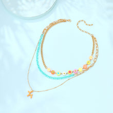 Load image into Gallery viewer, Multi-layer Fashion Personalized Beaded Necklace Choker Handmade Soft Clay Flower Rice Beads Chain Multicolor Necklace Women Jewelry