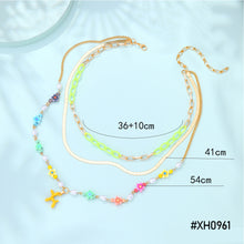 Load image into Gallery viewer, Multi-layer Fashion Personalized Beaded Necklace Choker Handmade Soft Clay Flower Rice Beads Chain Multicolor Necklace Women Jewelry