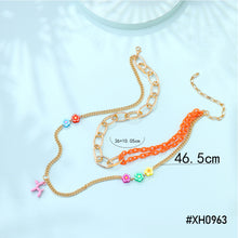 Load image into Gallery viewer, Multi-layer Fashion Personalized Beaded Necklace Choker Handmade Soft Clay Flower Rice Beads Chain Multicolor Necklace Women Jewelry
