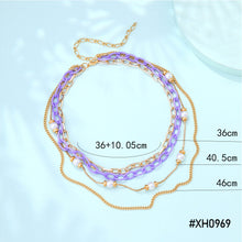 Load image into Gallery viewer, Multi-layer Fashion Personalized Beaded Necklace Choker Handmade Soft Clay Flower Rice Beads Chain Multicolor Necklace Women Jewelry