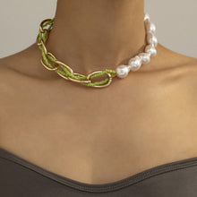 Load image into Gallery viewer, Fashion Personalized Punk Beaded Necklace Handmade Rice Bead Splicing Chain Imitation Pearl Multicolor Necklace Women Jewelry