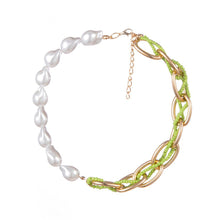 Load image into Gallery viewer, Fashion Personalized Punk Beaded Necklace Handmade Rice Bead Splicing Chain Imitation Pearl Multicolor Necklace Women Jewelry