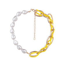 Load image into Gallery viewer, Fashion Personalized Punk Beaded Necklace Handmade Rice Bead Splicing Chain Imitation Pearl Multicolor Necklace Women Jewelry