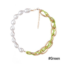 Load image into Gallery viewer, Fashion Personalized Punk Beaded Necklace Handmade Rice Bead Splicing Chain Imitation Pearl Multicolor Necklace Women Jewelry