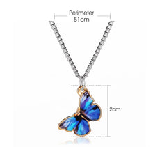 Load image into Gallery viewer, Personalized Color Painting Oil Butterfly Pendant Necklace Simple Cute Fashion Pendant Clavicle Chain Alloy Necklace Women Jewelry