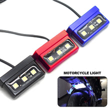 Load image into Gallery viewer, Universal 3LED 12V Motorcycle License Plate Lights Decorative Lamp Aluminum