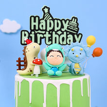 Load image into Gallery viewer, 3D Dinosaur Cake Topper Cartoon Kids Birthday Cake Decoration Party Favors Supplies Boys Toy Love gifts Cute Figure Ornaments