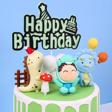Load image into Gallery viewer, 3D Dinosaur Cake Topper Cartoon Kids Birthday Cake Decoration Party Favors Supplies Boys Toy Love gifts Cute Figure Ornaments