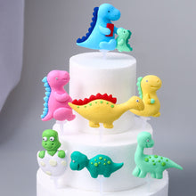 Load image into Gallery viewer, 3D Dinosaur Cake Topper Cartoon Animals Kids Birthday Cake Decoration Party Favors Supplies Boys Toy Love gifts Cute Figure Ornaments