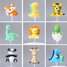 Load image into Gallery viewer, 3D Dinosaur Cake Topper Cartoon Animals Kids Birthday Cake Decoration Party Favors Supplies Boys Toy Love gifts Cute Figure Ornaments
