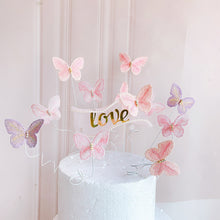 Load image into Gallery viewer, 5pcs Butterfly Cake Decoration Embroidery Butterfly Cake Topper Romantic Valentine's Day Baking Decoration Supplies