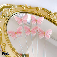 Load image into Gallery viewer, 5pcs Butterfly Cake Decoration Embroidery Butterfly Cake Topper Romantic Valentine's Day Baking Decoration Supplies