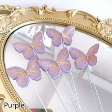 Load image into Gallery viewer, 5pcs Butterfly Cake Decoration Embroidery Butterfly Cake Topper Romantic Valentine's Day Baking Decoration Supplies