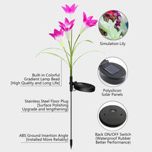 Load image into Gallery viewer, Lily Flowers Solar Light LED Fireworks Lamp Solar Powered Waterproof Outdoor Garden Light Lawn Automatic Lamp