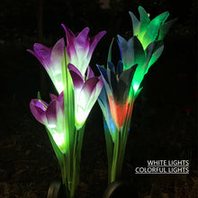 Load image into Gallery viewer, Lily Flowers Solar Light LED Fireworks Lamp Solar Powered Waterproof Outdoor Garden Light Lawn Automatic Lamp