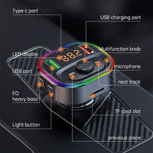 Load image into Gallery viewer, Car FM Transmitter Car MP3 Player Type C PD 20W USB QC3.0 Fast Charging Car Charger Handsfree Bluetooth 5.0 FM Modulator