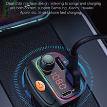 Load image into Gallery viewer, Car Bluetooth 5.0 Transmitter Wireless Mp3 Player Handsfree Audio Receiver Ambient Light FM Transmitter Type-C 3.1A Quick Charge