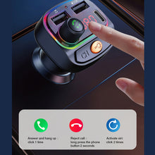 Load image into Gallery viewer, Car Bluetooth 5.0 Transmitter Wireless Mp3 Player Handsfree Audio Receiver Ambient Light FM Transmitter Type-C 3.1A Quick Charge