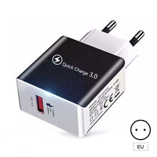 Load image into Gallery viewer, 3A Quick Charge 3.0 USB Charger EU Wall Mobile Phone Charger Adapter for iPhone X MAX 7 8 QC3.0 Fast Charging for Samsung Xiaomi