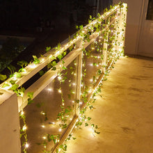 Load image into Gallery viewer, Ivy Vine Solar Fairy Lights String 5m/10m 100LED Garden Green Leaf Garland Lights 8 Mode Flashing Party Outdoor Wedding Hanging Lights Solar Powered