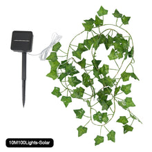 Load image into Gallery viewer, Ivy Vine Solar Fairy Lights String 5m/10m 100LED Garden Green Leaf Garland Lights 8 Mode Flashing Party Outdoor Wedding Hanging Lights Solar Powered