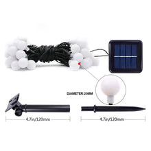 Load image into Gallery viewer, Holiday Ball Solar Fairy Lights String 5m/10m Garden Garland Lights 8 Mode Flashing Christmas Party Outdoor Hanging Lights Solar Powered