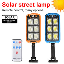 Load image into Gallery viewer, 150LED/COB Solar Street Lamp Outdoor Garden 180° Rotatable Solar Lamp with Control Waterproof Motion Sensor 3 Light Mode Security Lighting for Garden Patio Path Yard