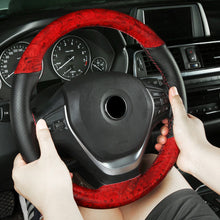 Load image into Gallery viewer, 38cm Car Steering Wheel Cover Leather Braid On Car Crystal Sports Steering Wheel Case Braiding Cover