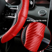Load image into Gallery viewer, 2Pcs Universal Carbon Fiber Car Steering Wheel Cover Non-Slip Auto Interior Decoration Accessories