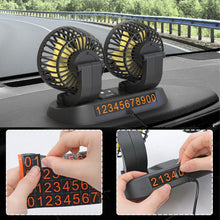 Load image into Gallery viewer, Car Fan 3 Speed Dual Head Car Auto Cooling 360 Degree Rotatable Air Circulator Fan 12V/24V for Van SUVRV Boat Auto Vehicles